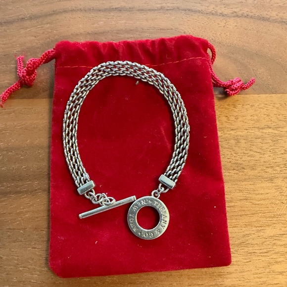 Tiffany & Co. Jewelry - Sterling Silver Tiffany Toggle Chain Strand Bracelet - Circular Tag. 7.75” long.